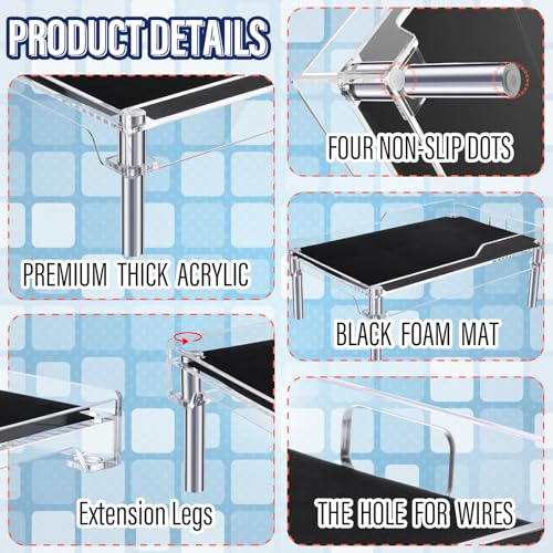 Beautyflier Raised Dog Feeder Stand Elevated Holder for Automatic Cat & Dog Feeders Pet Water Bowl Dispenser Stand Adjustable Fits Small Jugs Holds 5KG, Black (Holder ONLY) - color: Clear