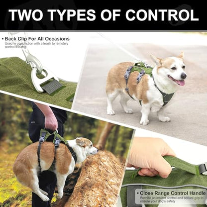 Escape Proof Dog Harness Medium Sized Dog, Reflective No Pull Dog Vest with Handle, Lightweight Full Body Pet Harness Adjustable for Walking,Training(Green,Chest:17-32") - color: Green, size: M: Chest 17-32", Fit 25-55 lbs