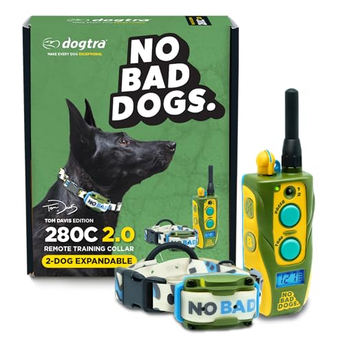 Dogtra E-Collar Tom Davis 280C 2.0 [2025 Edition], Boost & Lock, Waterproof, 1/2-Mile Range Dog Training Collar with Remote, Rechargeable, 127 Levels, Vibration, Bungee, No Bad Dogs Trainers - color: Tom Davis 280C 2.0