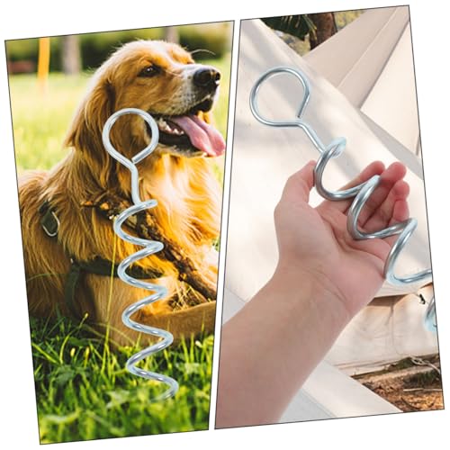Toddmomy 6pcs Heavy Duty Spiral Dog Tie Out Stake Sturdy Ground Anchor for Dogs Portable Lawn Stake Stable Performance for Outdoor Use Grass