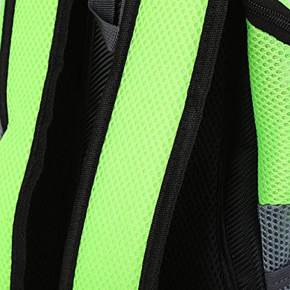 Pet Knapsack Backpack, Dog Carrying Bag with Ventilation Window, Spacious Oxford Cloth Pet Carrier for Small Dogs, Adjustable Padded Straps and Removable Cushion (Green) - color: Green