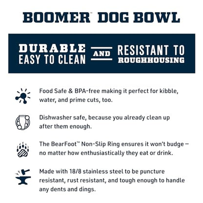 YETI Boomer 8, Stainless Steel, Non-Slip Dog Bowl, Holds 64 Ounces - color: Rescue Red