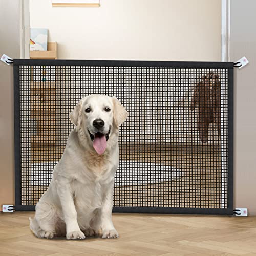 Dog Gate for Stairs Pet Gates for The House: Dogs Screen Mesh Gate for Doorways Stairways Indoor 29 inch Tall, 45 inch Wide, Fits Openings 40'' to 43'' Wide - size: 29"Hx45"W(Pack of 1)