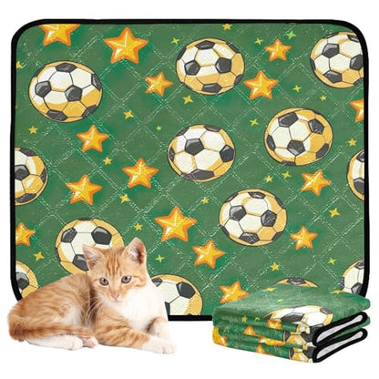 Qilmy Football Pet Mat, Waterproof Reusable Dog Training Pad Anti-Slip Pet Creat Pad for Small Medium Large Dogs and Cats - size: Smallx3