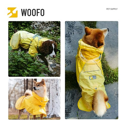 Slip-On Dog Rain Poncho, Quick & Easy to Wear Dog Raincoat, Unrestricted, Super Lightweight, and Waterproof Rain Jacket for All Breeds, Adjustable and Reflective (Grey, XL) - color: Grey, size: XL