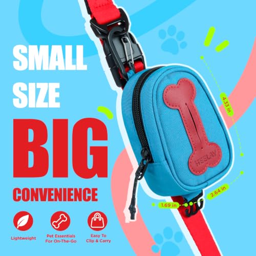 Dog Poop Bag Holder for Various Leashes,Hands Free Dogs Bag Holder with Hook loop/Carabiner Clip,Dogs Poop Bags Rolls Holder-Large Capacity,Dog Walking,Blue - color: Blue