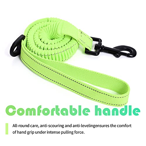 Mile High Life | Bungee Dog Leash | Gentle Pull Training Lead | Soft Comfort Texture | 3-5 Feet | for Dogs/Cats Under 20 lb (Lime Green) - color: 3-5 feet-Lime Green