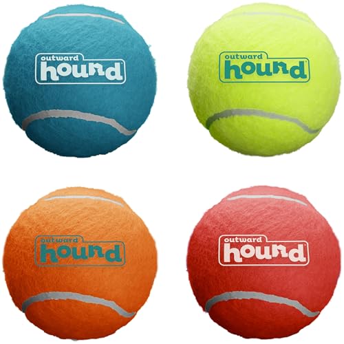 Outward Hound Squeaker Ballz – Squeaky Tennis Balls for Dogs Under 50 lbs, Interactive Dog Toy for Fetch & Training, Medium (2.5"), 4‑Pack - color: Multi Squeaker Balls, size: Medium, style: 4-Pack