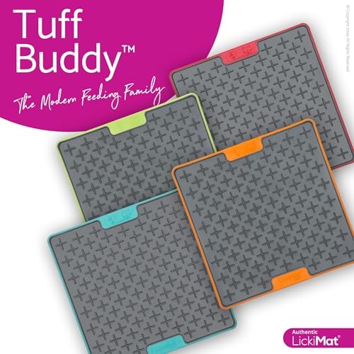 LickiMat Tuff, Heavy-Duty Buddy, Dog Slow Feeder Lick Mat, Boredom Anxiety Reducer; Perfect for Food, Treats, Yogurt, or Peanut Butter, Fun Alternative to a Slow Feed Dog Bowl, Green - color: Green