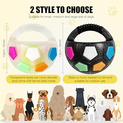 Dog Toy Ball with Handle, Toss and Fetch Play, Interactive Ball for Dogs Playing, Squeaky Floating (Black) - color: Black without ball inside (1-pack)