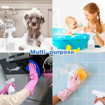 Dog Bath Brush and Foam Machine | Dog Shampoo Brush | Dog Wash Accessories | Rechargeable Shampoo and Soap Dispenser, White