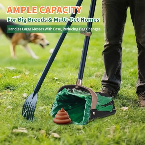 125 Bulk Pack Extra Large Dog Poop Bags for A&H Swivel Bin Pooper Scooper, Pet Waste Bags with Handle for Dog Poop Cat Litter, Heavy Duty Leakproof Unscented (Only Dog Poop Bags) - style: 125 Count