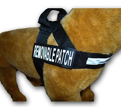 DO NOT PET Nylon Strap Service Dog Harness No Pull Guide Assistance Comes with 2 Reflective DO NOT PET Removable Patches. Please Measure Your Dog Before Ordering. - size: X-Large Fits Girth 29-39"
