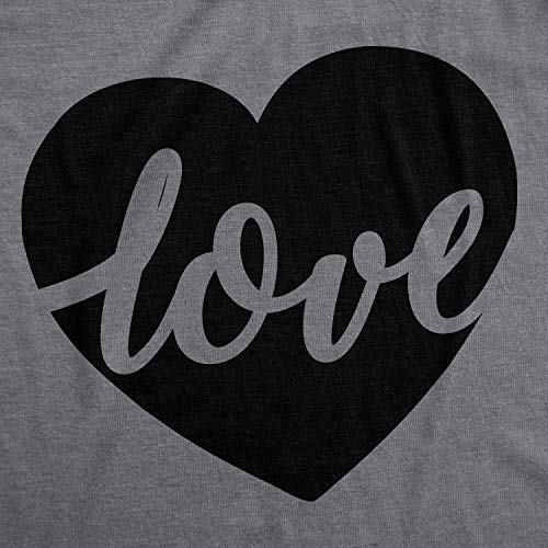 Womens Valentines Shirts Cute Heart T Shirts Funny Valentines Day Tees for Ladies - color: Dark Heather Grey - Love Heart, size: XX-Large
