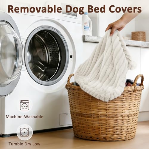 Dog Bed Medium Size Dog, Flat Pet Beds with Removable Washable Cover, Pet Mat Cute Crate Bed Thick Shredded Chopped Crate Foam & Anti Slip Bottom for Indoor