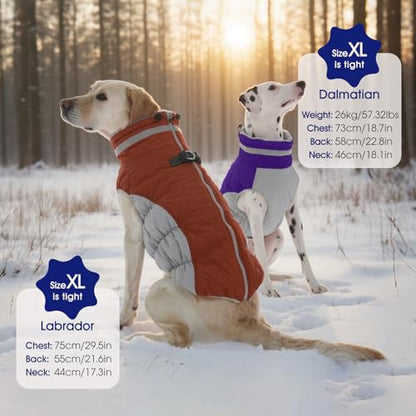 FUAMEY Dog Coat for Small Dogs,Waterproof Dog Winter Jacket with Harness Built in Puppy Cold Weather Coats Reflective Pet Vest with Zipper Warm Fleece Dogs Snowsuit Windproof Brown XS - color: Brown, size: XS(chest:14in)