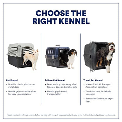 EveryYay by Petco 2-Door Pet Kennel XX-Small 19.3" L X 12.6" W X 13.1" H Navy & Grey - size: 19.3"L x 12.6"W x 19.3"H