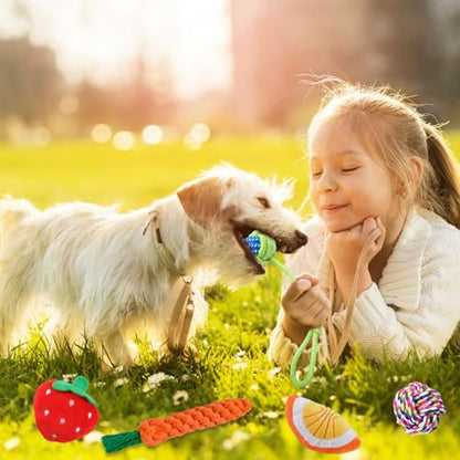 MRSOHRET 18 Pack Dog Toys Puppy Teething Toys, Puppy Essentials Chew Toy Bundle with Squeaky Toy and Interactive Rope for Small Dogs to Keep Them Busy - style: puppy toys 18pcs