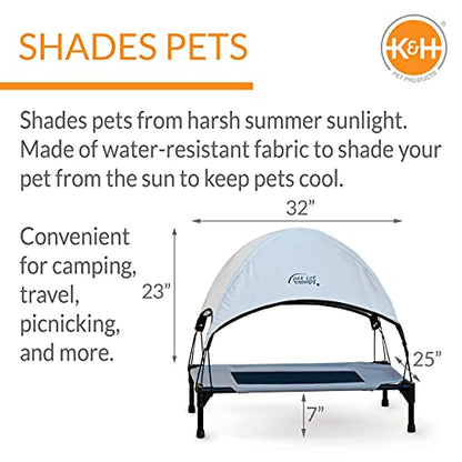 K&H Pet Products Original Pet Cot Elevated Dog Bed & Cot Canopy, Chocolate/Black Mesh, Gray