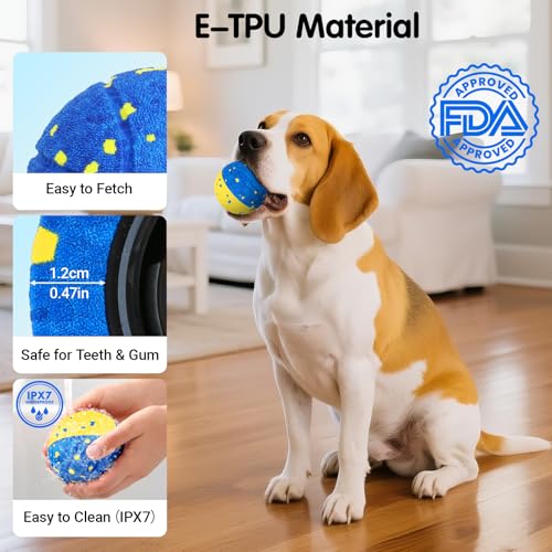 Dog Ball Smart Interactive Dog Toy with Remote Control,Automatic Moving,Bouncing and Rotating 3 Modes,E-TPU Material Aggressive Chewers,IPX7 Waterproof,Rolling Ball for Large Medium Dogs - color: Blue+Yellow