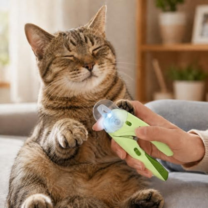 Cat Nail Clipper & Small Dog Nail Clippers with LED Light - Illuminates Nails & Bloodline for Safe, Easy Trimming - Extra Sharp, Avoid Over-Cutting - Essential Cat Supplies, Green - color: Green