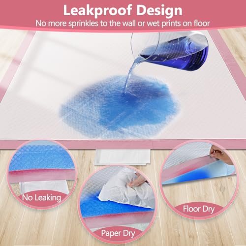 Gimars XL 6-Layer Ultra Absorbent 1200ml 48-Hour Leak-Proof Dog Pee Pads, Quick Dry Extra Large Puppy Pads for Puppy Training, Senior & Incontinent Dogs, Cats, Overnight Use, 30"x36", 30 Count Pink - size: 30"x36" - Pink 30 Counts