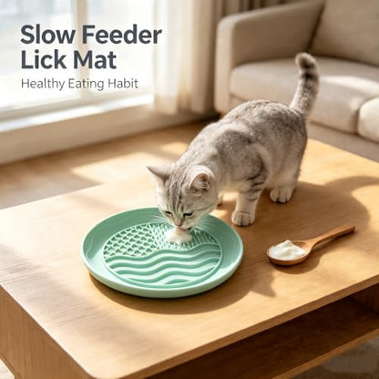 Lick Mat for Dogs & Cats,Fish Scale Slow Feeder with Suction Cups | BPA-free fish-scale lick mat with strong suction.Ideal for distraction during grooming,vet visits,and slow feeding.