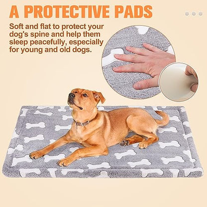 BEAUTYZOO Dog Bed Crate Pad 42 x 28 inch, Washable Dog Crate Mat for X-Large Sized Dogs, Anti-Slip Pet Crate Bed Kennel Pad, Durable Cozy Puppy Sleeping Mat Rectangle Mattress, Bone - color: Bone, size: 42.0"L x 28.0"W x 1.1"Th