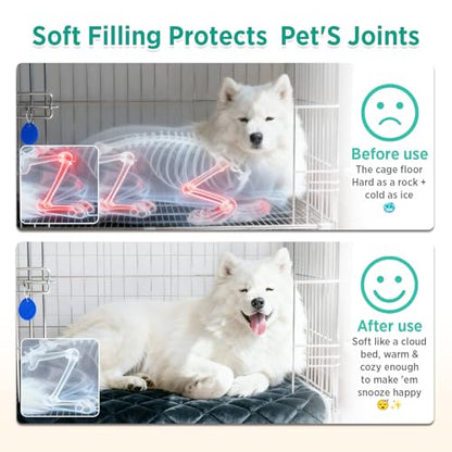 furrybaby Dog Crate Pad for Dog Cages Flat Crate Mat Kennel Pad with Anti-Slip Bottom Machine Washable for Pet Bed Sleeping (S 24x18'', Grey Mat) - size: 24.0"L x 18.0"W x 0.7"Th"