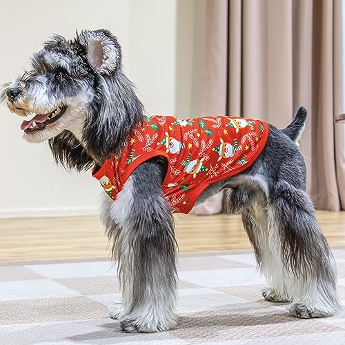 CuteBone Dog Shirts 2-Pack Soft Pet Clothes Breathable Summer Vest for Small Puppy and Stretchy Cat Apparel - color: Gingerbread man&reindeer, size: Small