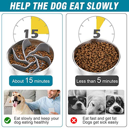 1 Pcs Dog Bowl Slow Feeder Insert, Cuttable, Suction Cups, Cat Dog Feeding Supplies, Most Dogs Bowl or Dish