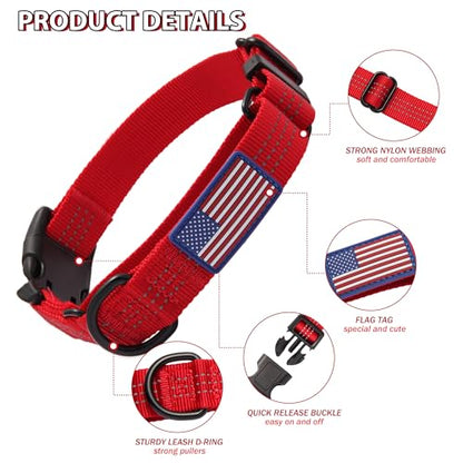Martingale Dog Collar Quick Release Buckle No Pull Reflective Non-Slip for Medium Large Dogs Training (Red, Medium) - color: Red, size: Medium (Pack of 1)