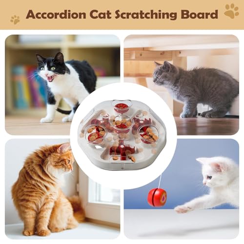 Dog Treat Puzzle - Slow Feeding Game, Sliding Treat Dispenser Toy, Motivating Food Plate | Entertaining Home Play Boredom Relief Puppy Kitten Medium Large Breed Interactive Training Feeder - color: Red