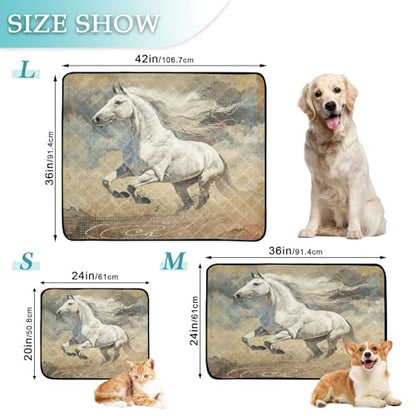 Qilmy Horse Pet Mat, Waterproof Reusable Dog Training Pad Anti-Slip Pet Creat Pad for Small Medium Large Dogs and Cats - size: Medium+Large