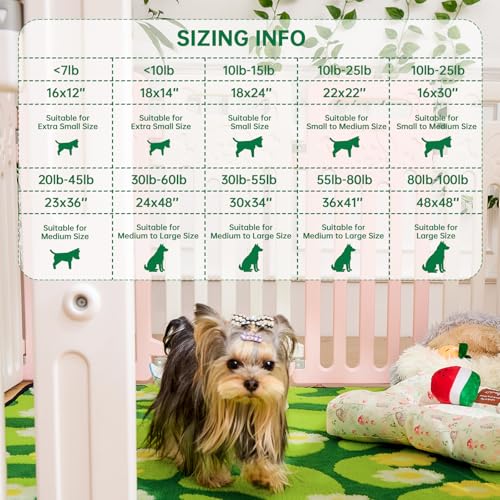 Qeils Reusable Puppy Pads for Small Dogs, Washable Pee Pads with Non-Slip , Absorbent Leakproof Mat for Crates, Playpens, Pet Beds & Whelping, Indoor Potty Training Grass Green, 48"x48", 1 Pack - size: 48"x48"(Pack of 1)