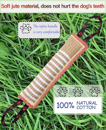 Clysoru Dog Tug Toy Tough Jute Bite Pillow Lasting Training Equipment Puppy to Large Dogs Interactive for Large and Small - color: Pink footprint