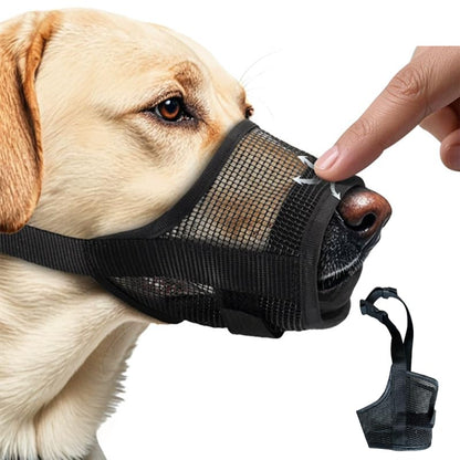 Dog Muzzle,Soft Air Mesh Muzzle for Medium Large Dogs to Prevent Biting Barking Chewing, Breathable Mouth Guard Adjustable Loop Strap Pets Muzzle for Training(Black,M)