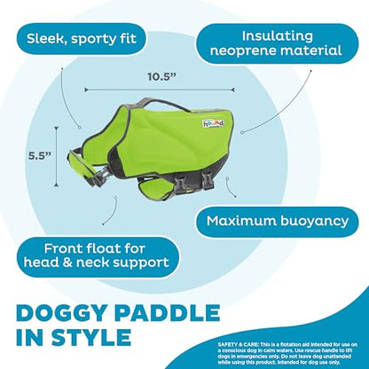 Outward Hound Dawson Swim Green Dog Life Jacket, Small - color: Green, size: Small (Chest Girth: 16"-20")