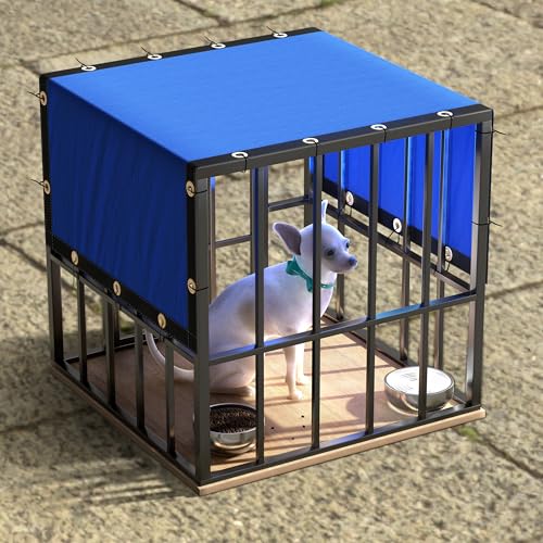 ColourTree 2' x 2' Blue Custom Size Shade Cloth with Grommets - 90% Sunblock, Durable Mesh Fabric Tarp for Dog Kennel Cover, Fence Privacy Screen, Greenhouse, Chicken Coop & Pet Playpen. - color: Blue, size: 2' x 2' Custom Size