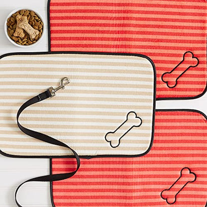 Bone Dry Machine Washable, Ultra Absorbent Pet Mat, 12x18", Red Stripe - color: Red Stripe, size: 12"L x 18"W