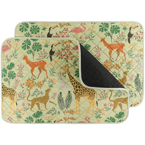 IEUUMLER Washable Pee Pads for Dogs, 2 Pack Forest Pattern Reusable Waterproof Puppy Pads, Non-Slip Super Absorbent Dog Training Pad for Playpen Crate Bed EU013 Green Jungle, 24x24 - color: Green Jungle, size: 24x24 inch - 2pcs
