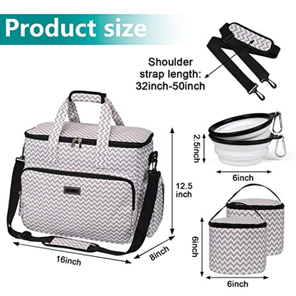 BAGLHER Dog Travel Bag, Pet Travel Bag (ALL Pet Travel Supplies), With 2 Pet Food Containers and 2 Collapsible Silicone Bowls; Essential Kits for Pet Travel BLW - color: BLW, size: Large