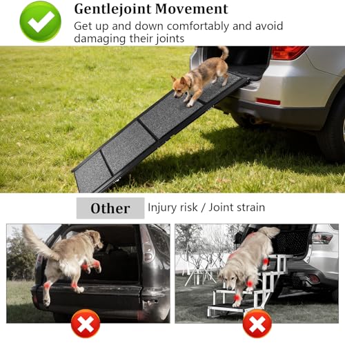 71" x 20" Dog Ramp for Car, Folding Pet Stair Ramps for Truck, SUV, Portable Pet Steps Load-Bearing 200LBS with Non-Slip Surface