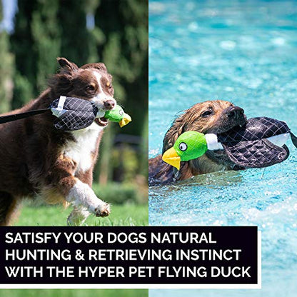 Hyper Pet Flying Series Interactive Dog Toys - Large Duck Slingshot Fetching Dog Toy - Floats on Water | Launch it soaring across the yard or water for splashy retrieval games, interactive bird design keeps pups running daily - size: Large, style: Duck Sl