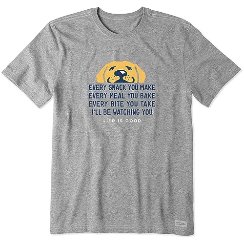 Life is Good. Mens Crusher Tee I'll Be Watching You, Darkest Blue - color: Heather Gray, size: Large