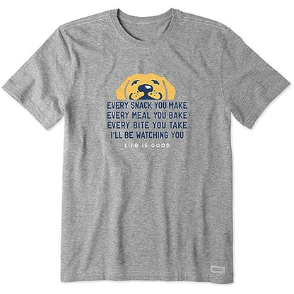 Life is Good. Mens Crusher Tee I'll Be Watching You, Darkest Blue - color: Heather Gray, size: Large