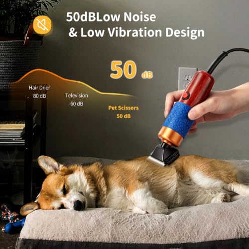 CGOLDENWALL Dog Hair Clipper for Grooming 200W Pet Clipper Kit with Spare Blade, Low Noise&Vibration, Animal Grooming Trimmer for Cat Sheep Dog 110-240V