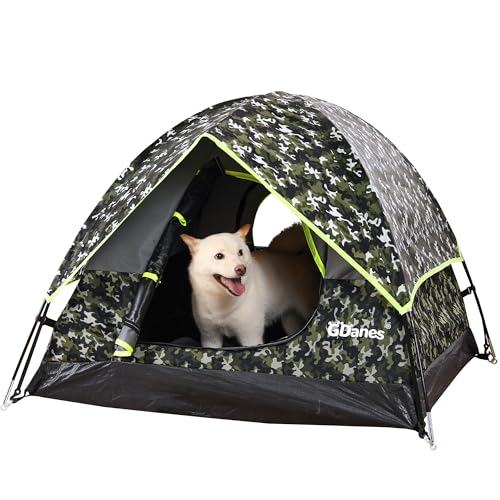 GDanes Camouflage Dog Tent House - Portable Indoor/Outdoor Dog Bed with Soft Pad for Large Dogs, 42 x 42 x 32 Inches - style: Camo