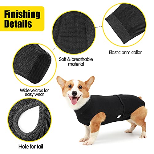 HEYWEAN Full Body Dog Diaper with a Puppy Nappies Physiological Dog Surgery Recovery Suit for Male Female Dogs - color: Classic Black, size: X-Large