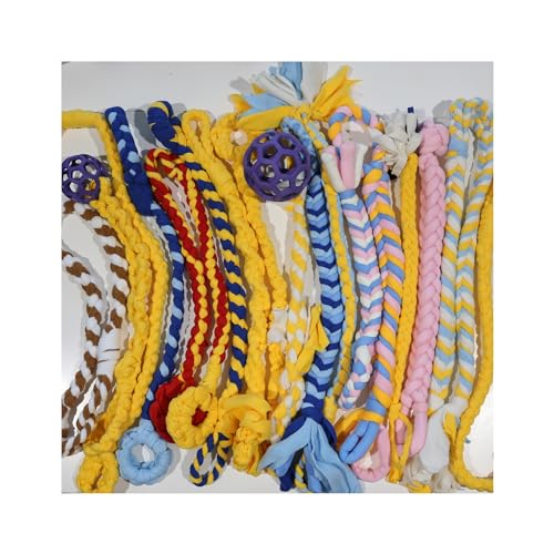 Baba&Nana Braided Fleece Dog Tug Toy, Assorted Colors Dog Rope Toy with Ball, Interactive Tug of War Dog Toy for Large & Medium & Agility Dogs 1PC - Ship a Random Style (Surprise Me!) - color: Surprise Me!